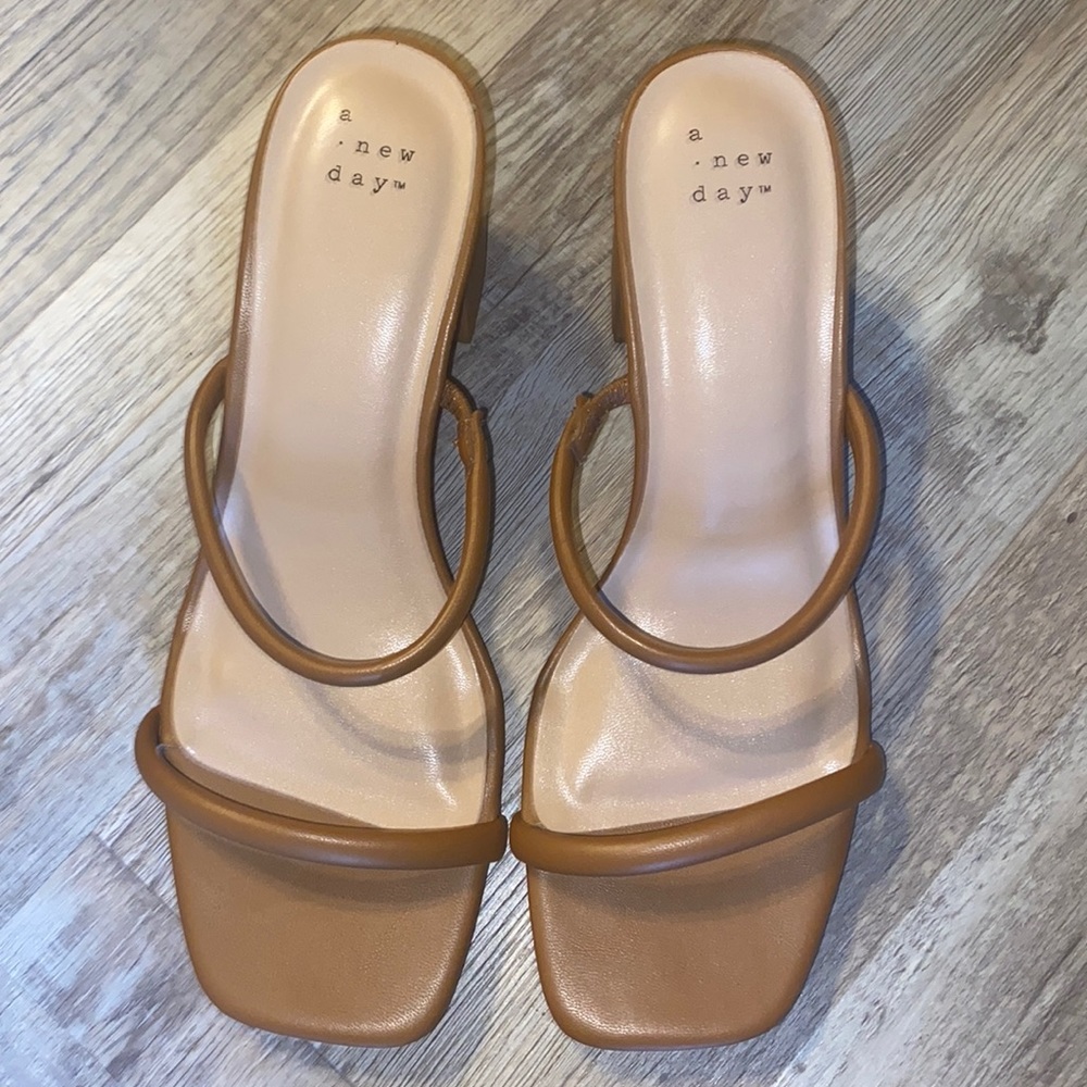 A New Day Women Tan Sandal with Heel size 9